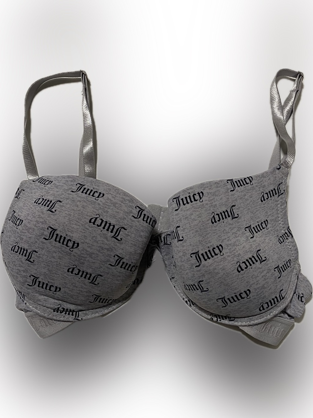 Juicy Couture Gray Logo Push-Up Bra